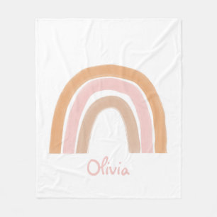 Modern Boho Rainbow Persoonlijke naamgreep Fleece Deken
