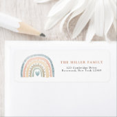 Modern Boho Rainbow Return-adres Etiket (Insitu)