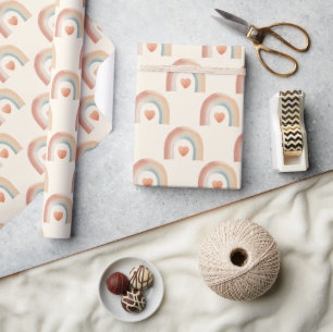 Modern Boho Rainbow Wrapping Paper - Waterverf EA Cadeaupapier