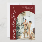 Modern Boho rood jaar in de Review Kerstfoto Feestdagenkaart (Voorkant)