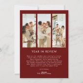 Modern Boho rood jaar in de Review Kerstfoto Feestdagenkaart (Achterkant)