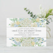 Modern Boho Roos Hydrangea Floral Wedding Kaart (Staand voorkant)