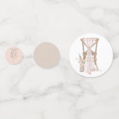 Modern Boho roze Elegant Bloemen Bruiloft Confetti (Achterkanten)