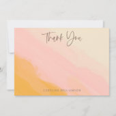 Modern Boho Roze Geel Schattige Script Vrijgezelle Bedankkaart (Voorkant)