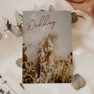 Modern Boho Rustic Dried Flowers Kaart