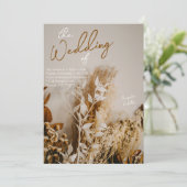 Modern Boho Rustic Dried Flowers Kaart (Staand voorkant)