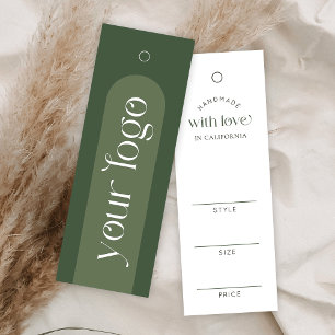 Modern Boho Sage Green Boutique Kleding Prijs Labe Mini Visitekaartjes