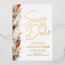 Modern Boho Save the Date met foto achterkant | Ec