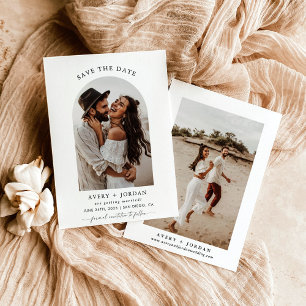 Modern Boho Save the Date   Minimalistische Fotoka Kaart