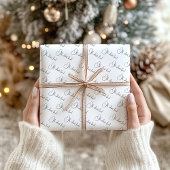 Modern Boho Script Tekst Kerst Inpakpapier Vel