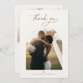 Modern Boho Script Weduwfoto Hartelijk dank Bedankkaart (Voorkant / Achterkant)