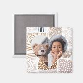 Modern Boho Shapes Heart Foto Magneet (Voorkant / Achterkant)