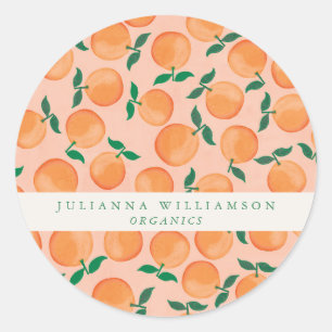 Modern Boho Sinaasappels Citrus Fruit Blush Brandi Ronde Sticker
