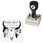 Modern Boho Skull Adres Rubberstempel (Gestempeld)