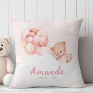 Modern Boho Teddy Bear Baby shower Gift Baby Meisj Kussen