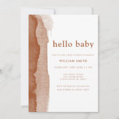 Modern Boho Terracotta Abstract Boy Baby shower Kaart (Voorkant)