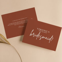 Modern Boho Terracotta Bridesmaid proposal Kaart
