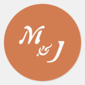 Modern Boho Terracotta Minimalist Envelope Seals Ronde Sticker (Voorkant)