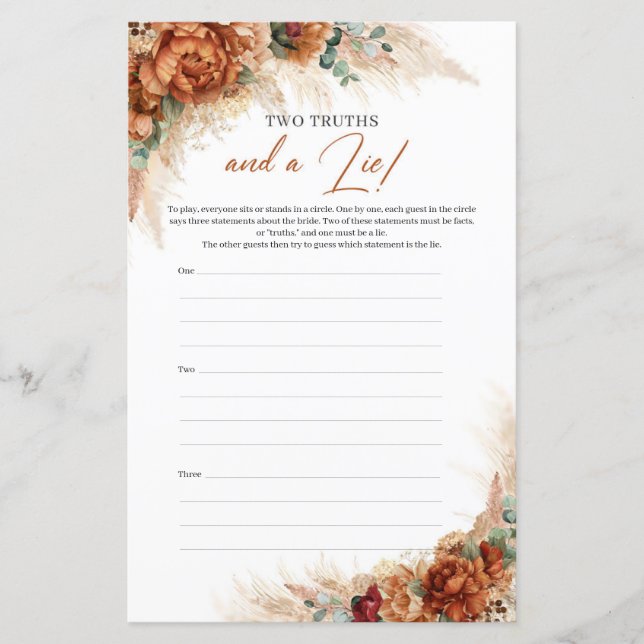 Modern boho terracotta pampas twee waarheden en ee (Voorkant)