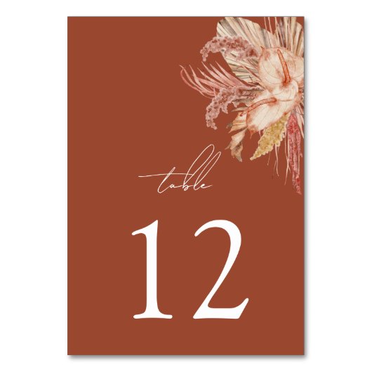 Modern Boho Terracotta Rustic Wedding Kaart (Voorkant)