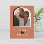 Modern Boho Terracotta Save the Date Aankondiging (Staand voorkant)