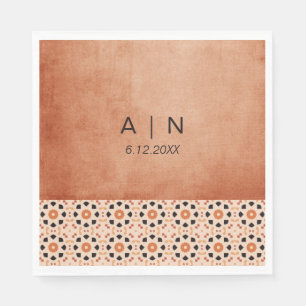 Modern Boho Terracotta Tegel Wedding Servet