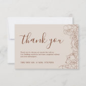 Modern Boho Terracotta Wedding Bedankt (Voorkant)