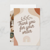 Modern Boho Thank You Card for Small Business Pack Bedankkaart (Voorkant / Achterkant)