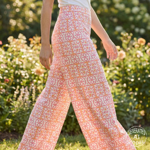 Modern Boho Tribale Geometrische Koraalroze Patroo Stof