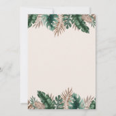 Modern Boho Tropical Floral Vrijgezellenfeest Kaart (Achterkant)