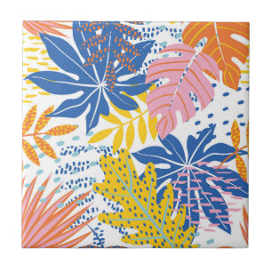 Modern Boho Tropical Oerwoud Palm Leaves Tegeltje