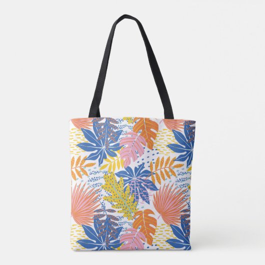 Modern Boho Tropical Palm laat aangepaste Draagtas (Achterkant)