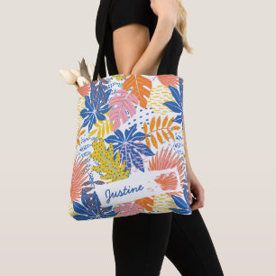 Modern Boho Tropical Palm laat aangepaste Draagtas