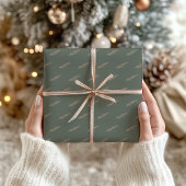 Modern Boho Vrolijk Kerstfeest | Bomen | Dennen | Inpakpapier Vel