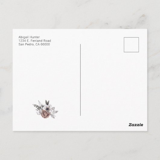 Modern Boho Waterverf Floral Vrijgezellenfeest Briefkaart (Achterkant)