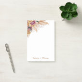 Modern Boho Waterverf Pampas Grass Post-it Notes (Kantoor)