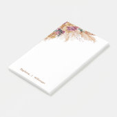 Modern Boho Waterverf Pampas Grass Post-it Notes (Schuin)