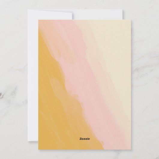 Modern Boho Waterverf Roze Geel Foto Feestdagenkaart (Achterkant)