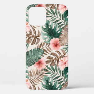 Modern Boho Waterverf Tropische Floral iPhone 12 Pro Hoesje