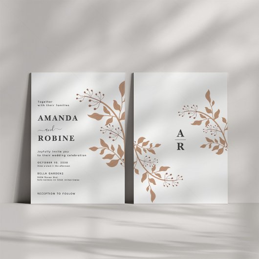 Modern Boho Wedding Invitation Kaart
