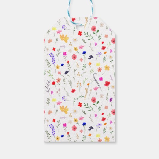 Modern boho wildflower baby shower dank u cadeaulabel (Achterkant)