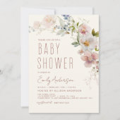 Modern Boho Wildflower Baby shower Elegant Kaart (Voorkant)