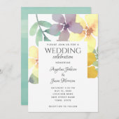 Modern Boho Wildflower Wedding Kaart (Voorkant / Achterkant)