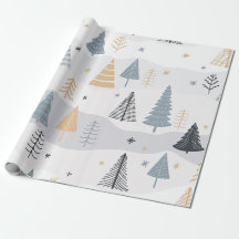 Modern Boho Winter Dennenboom Patroon