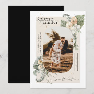 Modern Boho Woestijn Bloemige Foto Save the Date