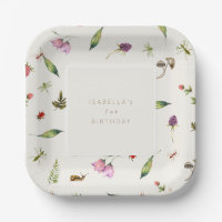 Modern Boho Woodland Insects Bessen Papier Bord