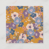 Modern Boho Yellow Floral Logo Vierkante Visitekaartje (Achterkant)