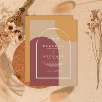 Modern Boho Yellow Red Couple Names Arch Wedding