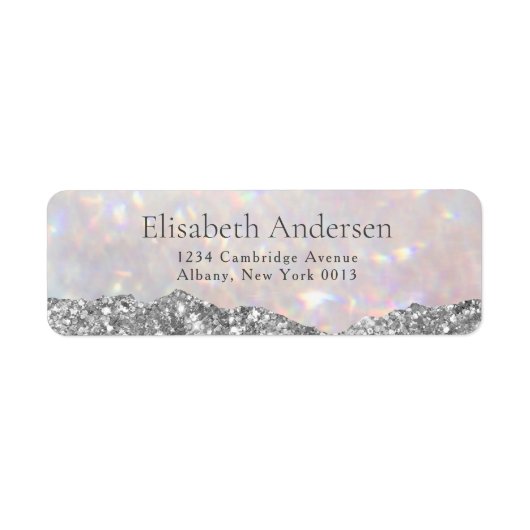 Modern Bokeh Glitter Sparkle Glam Etiket (Voorkant)