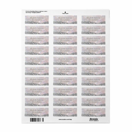 Modern Bokeh Glitter Sparkle Glam Etiket (Full Sheet)